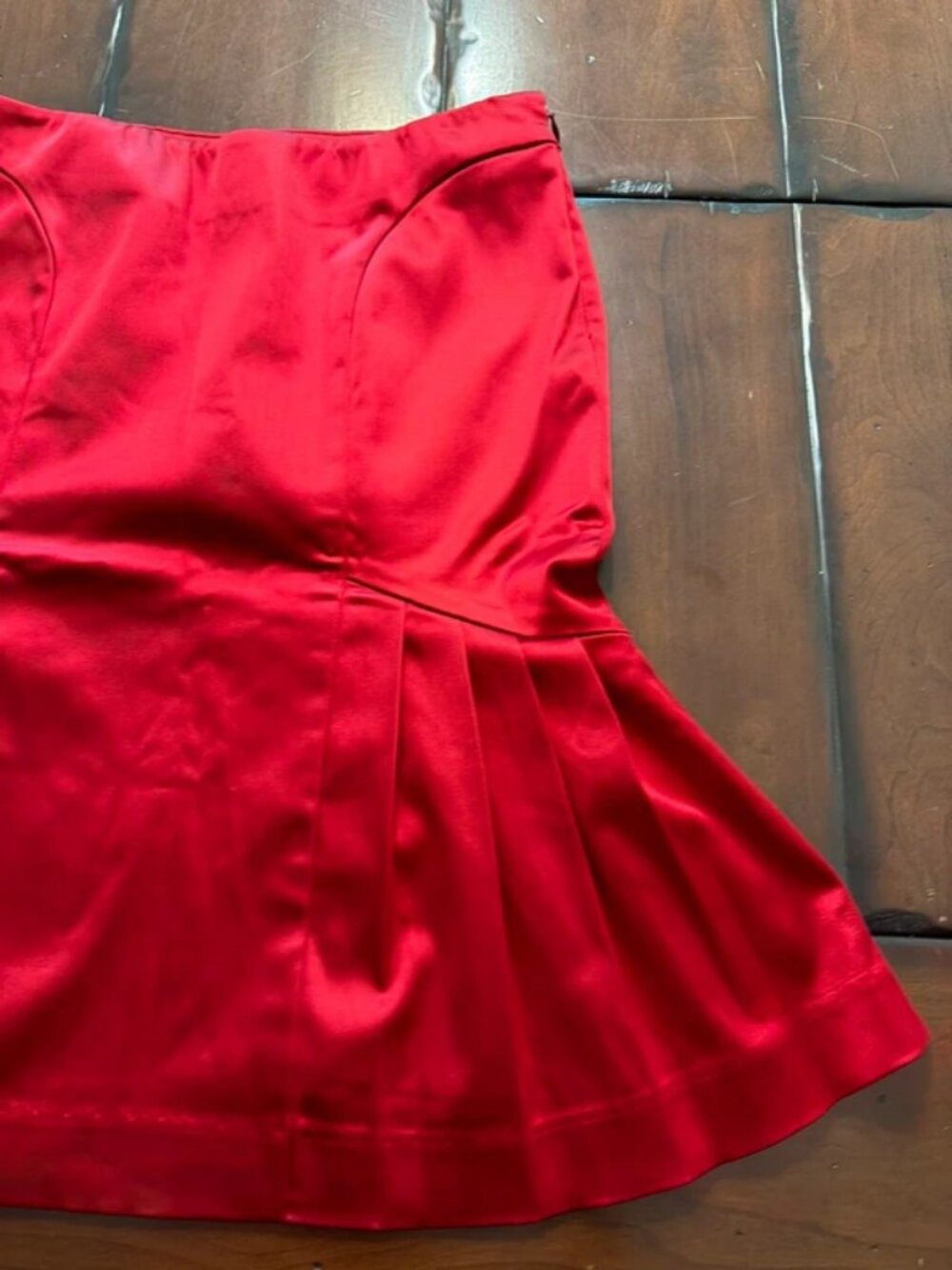 Bebe Red Satin Skirt - Picture 2 of 4